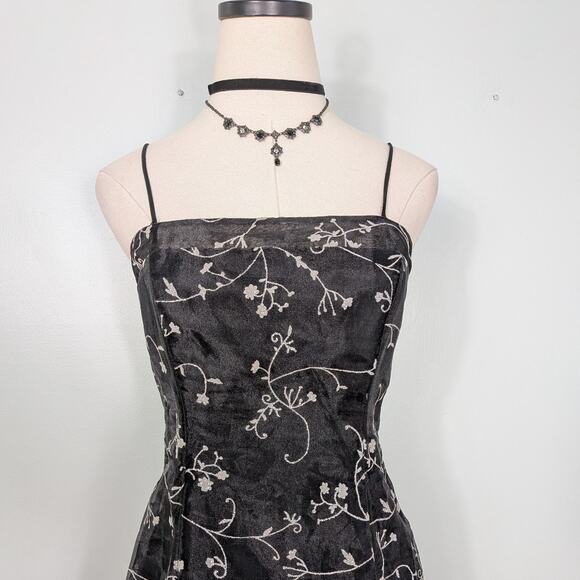 Vintage Morgan Co Prom Dress Maxi Gown 8 Black Y2K Corset Fairy Goth Princess 90 - Picture 4 of 12